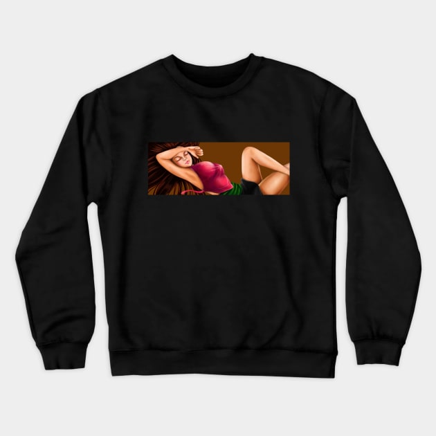 Sleeping Girl Crewneck Sweatshirt by alien3287